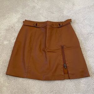 free people faux leather mini skirt SIZE 2 100% viscose